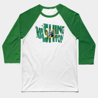 Washington Typo Map Baseball T-Shirt
